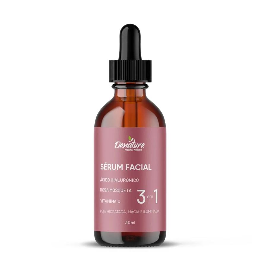 Denature Sérum Facial 3 em 1 Hialurônico e Rosa Mosqueta 30ml Dn