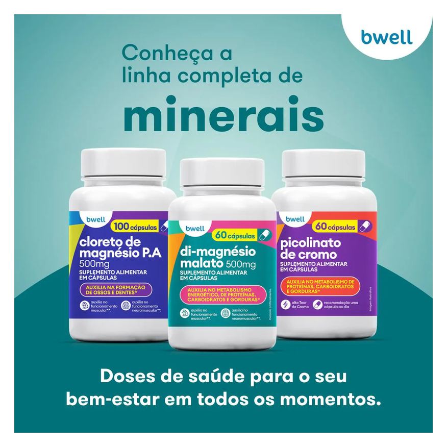 Malato Di-Magnésio 500mg bwell 60 Cápsulas