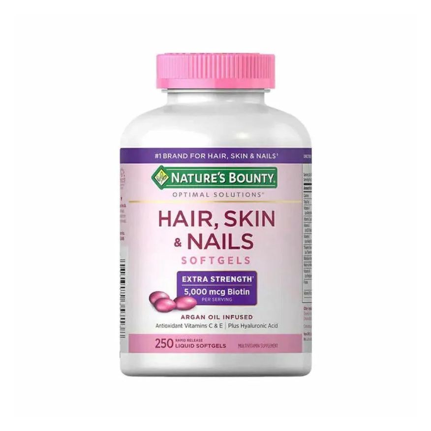 Nature's Bounty Hair, Skin & Nails Cabelo Pele Unhas 250 Cápsulas sem Sabor