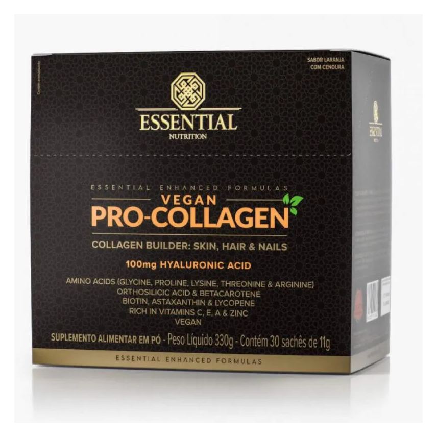 Essential Nutrition Vegan Pro-collagen Vegano (30 Saches) -laranja com Cenoura