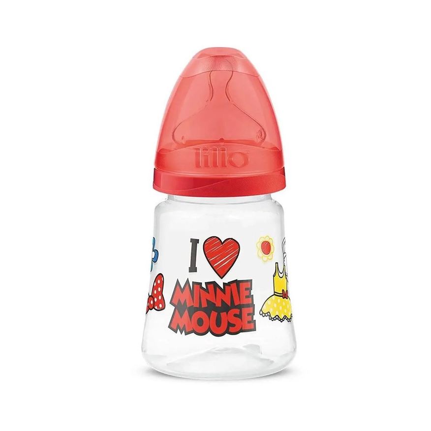 Lillo Mamadeira Desing Disney Bico Silicone 180ml Minnie
