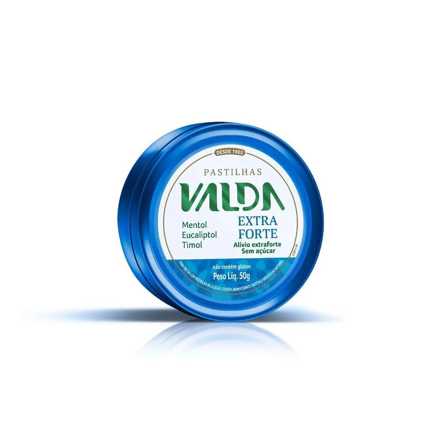 Valda Pastilha Extra Forte Sem Açúcar Lata 50g