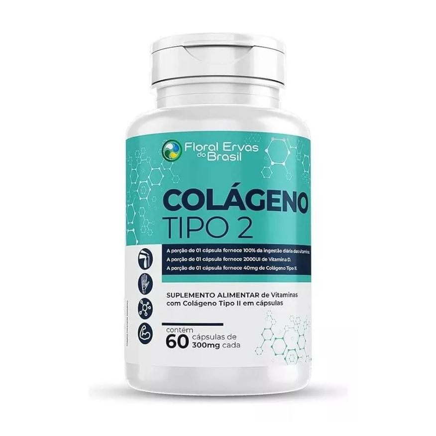 Floral Ervas do Brasil COLáGENO TIPO 2 II 300mg 60 CáPSULAS - FLORAL ERVAS