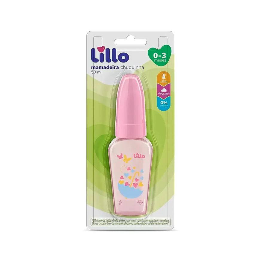 Lillo Mamadeira Miniform Primeiros Passos Tamanho 1 Cor Rosa 50ml - 1 unidade