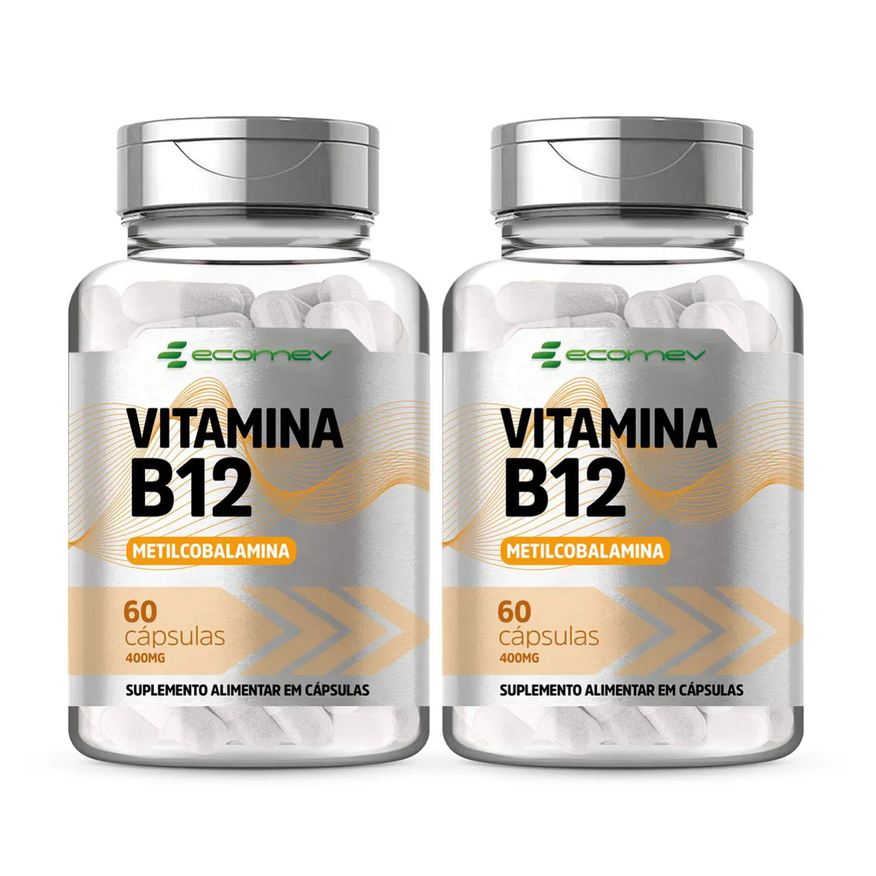 Ecomev 2x Vitamina B12 Metilcobalamina 400mg 414VD 60 Cápsulas