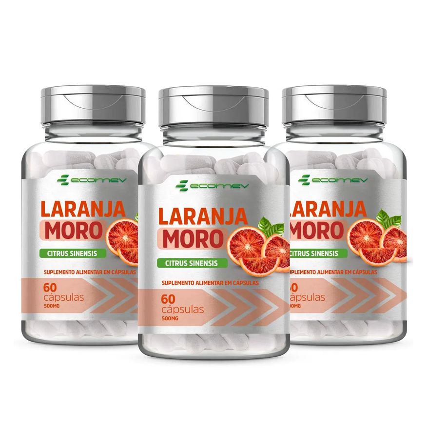 Ecomev 3x Laranja Moro Morosil 60 Cápsulas 500mg