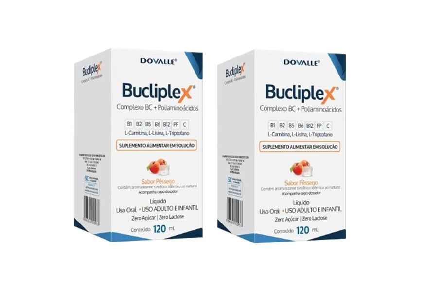 Dovalle Kit 2 Bucliplex Solução 120ml Sabor Pêssego