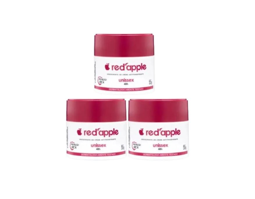 Red Apple Kit 3 Desodorante em Creme Unissex 55g