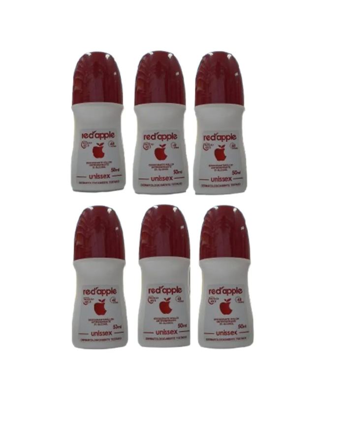 Red Apple Kit 6 Desodorante Roll On Unissex 50ml