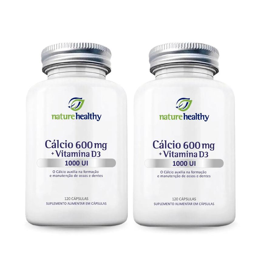 NATURE HEALTHY KIT c/ 2 - CÁLCIO 600mg + VIT D3 1000UI