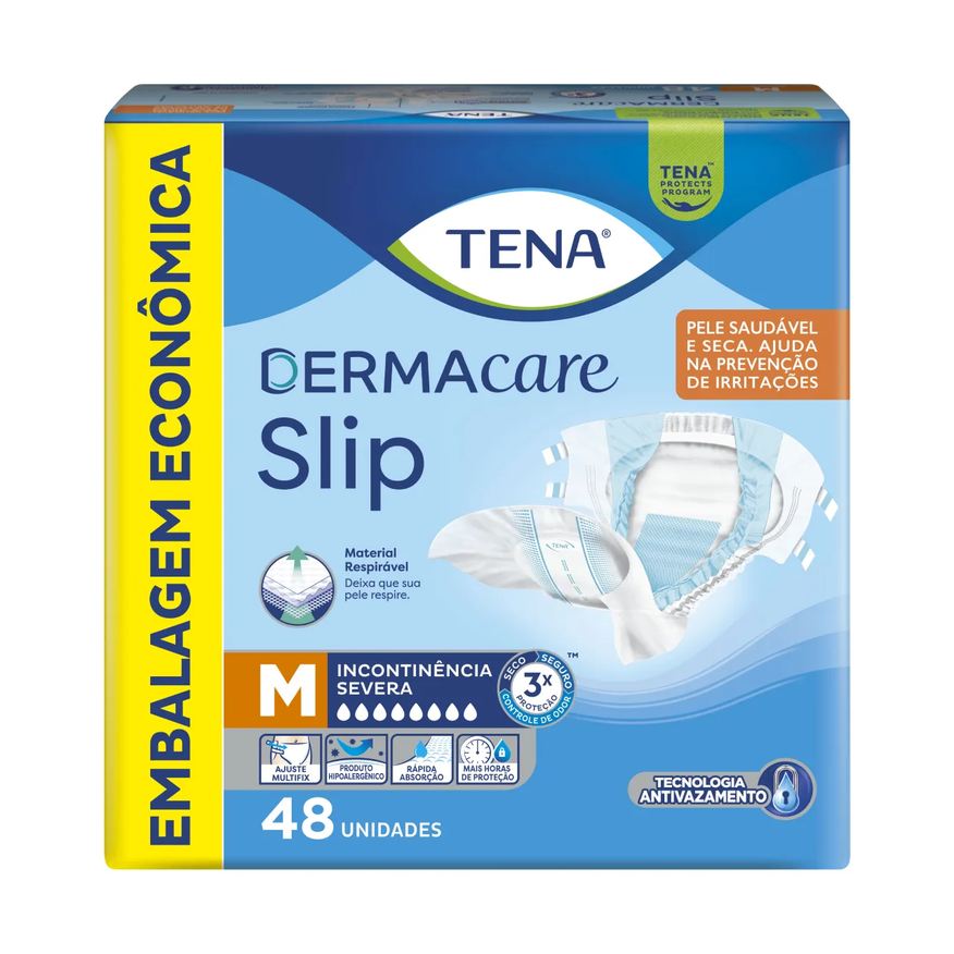 Tena Fralda Geriátrica DermaCare Slip M 48 unidades