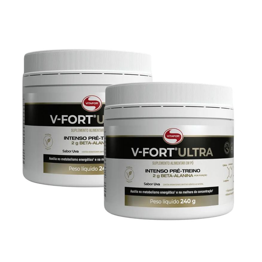 Vitafor Kit 2 V-fort Ultra Sabor UVA (intenso Pré-treino) - 240g