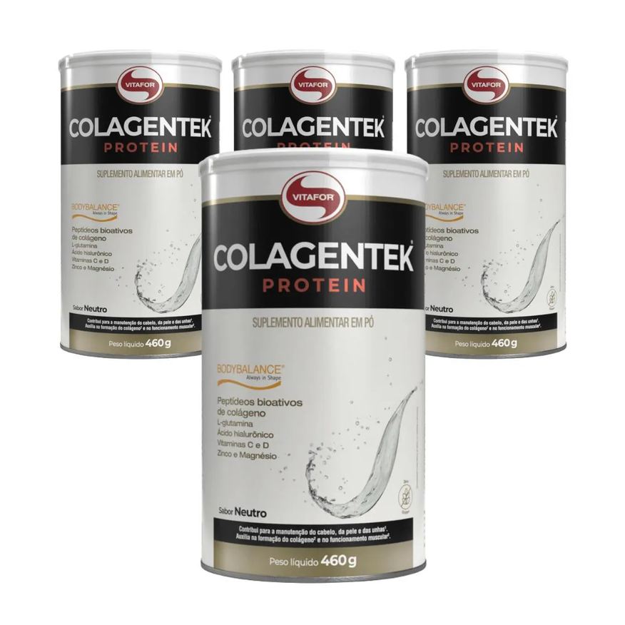 Vitafor Kit 4 Colagentek Protein Bodybalance Neutro - 460g