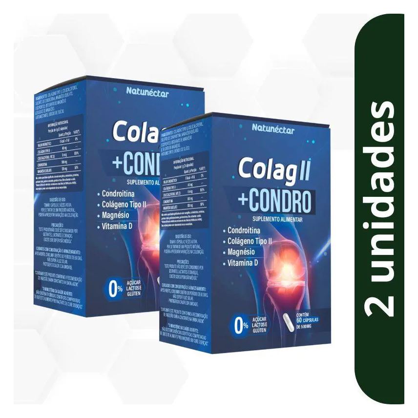 NATUNéCTAR KIT COLáGENO TIPO II + CONDRO 500mg - 2 UNID (120 CáPSULAS)