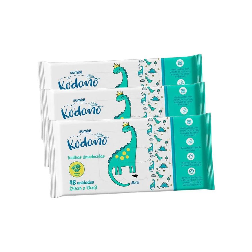 Sumirê Kit Lenco Umedecido Sumire Komodô C/48 (3 Unidades)