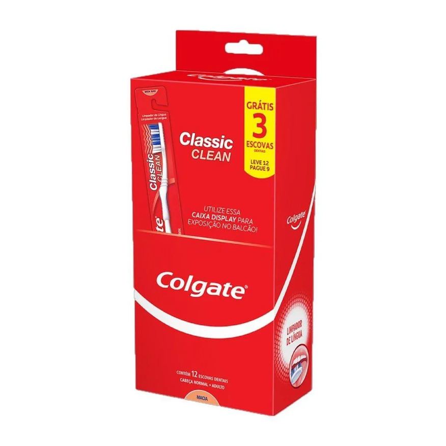 Colgate Escova Dental Classic Clean Macia Leve 12 Pague 9