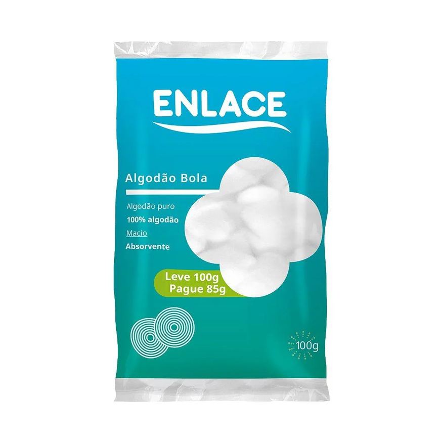 Enlace Algodão Bolas 100g Embalagem com 20 unidades