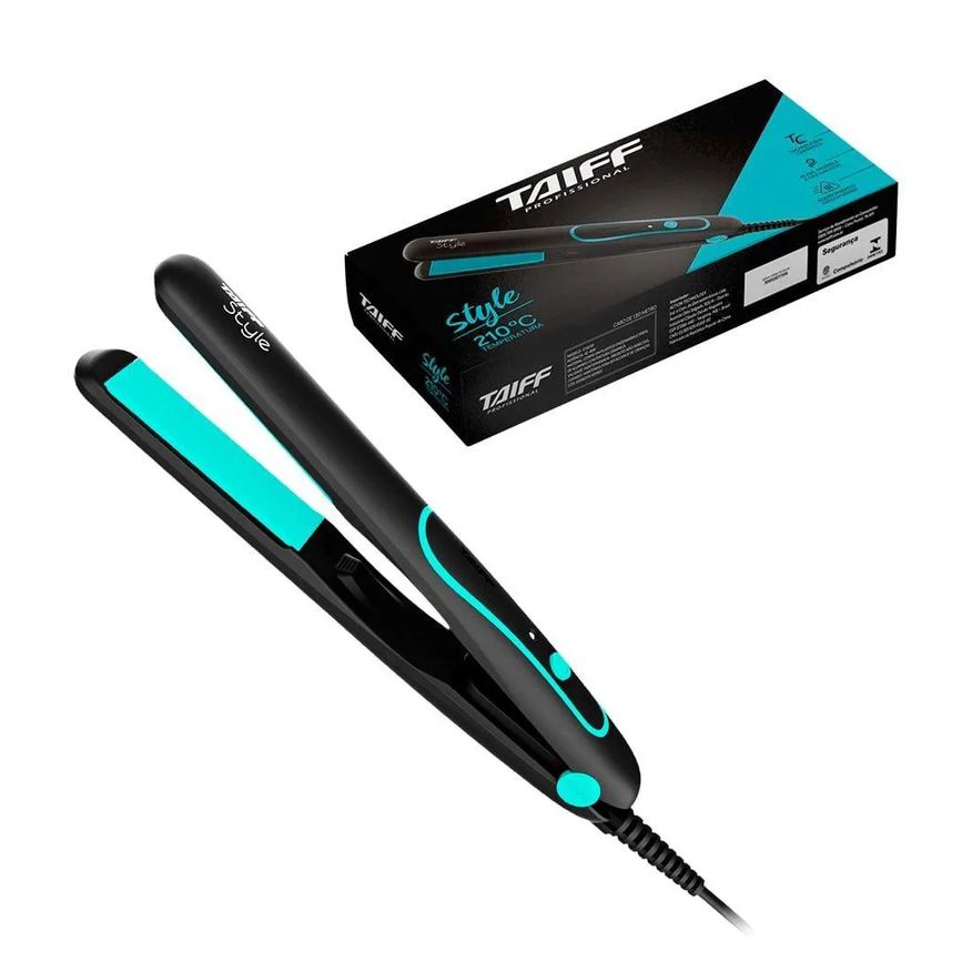 Taiff Chapa Alisadora Style, Cabo de 1,80 Metros, 210°c, Preta, Bivolt 11864