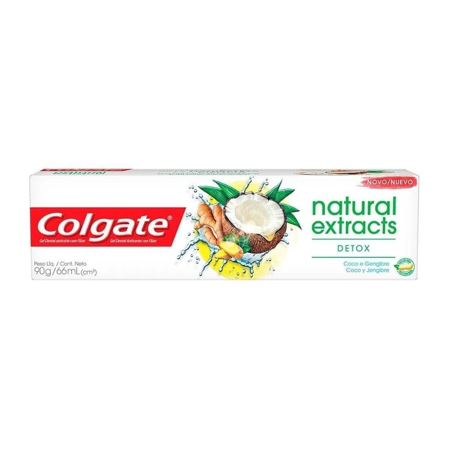Colgate Creme Dental Natural Extracts Detox Coco e Gengibre 90g 12 unidades