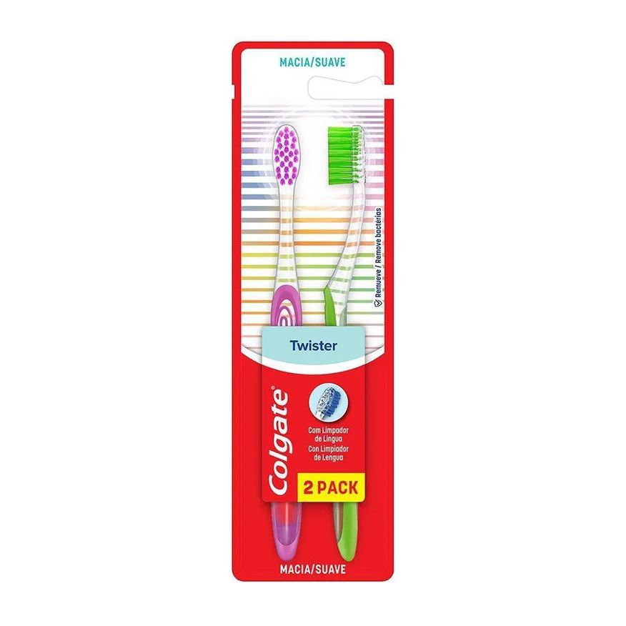Colgate Escova Dental Twister Macia Leve 2 Pague 1 Preço Especial