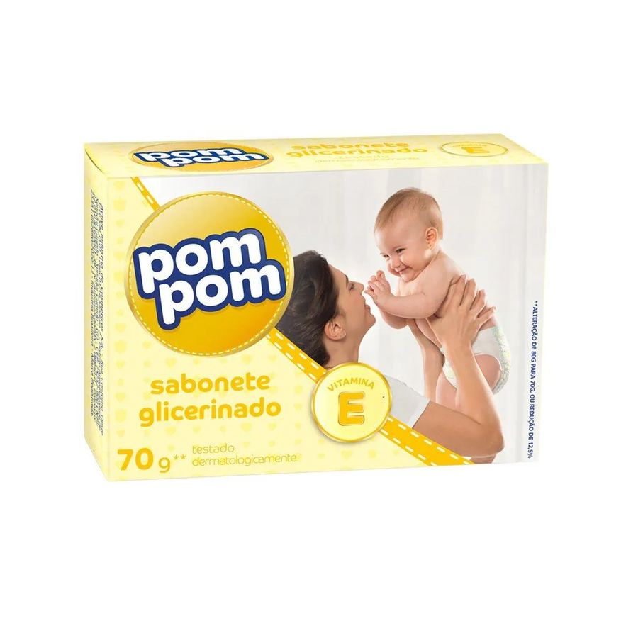 Pom Pom Sabonete Pom-pom Glicerinado 70g Embalagem com 12 unidades