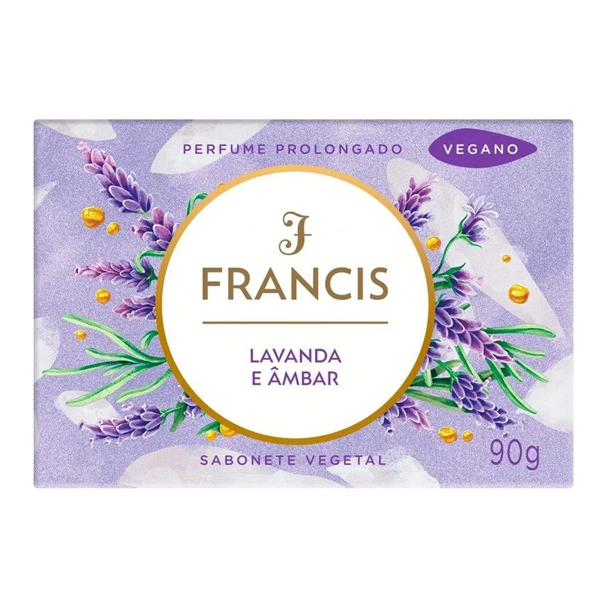 Francis Sabonete Luxo Lavanda e Âmbar 90g - Embalagem com 12 unidades