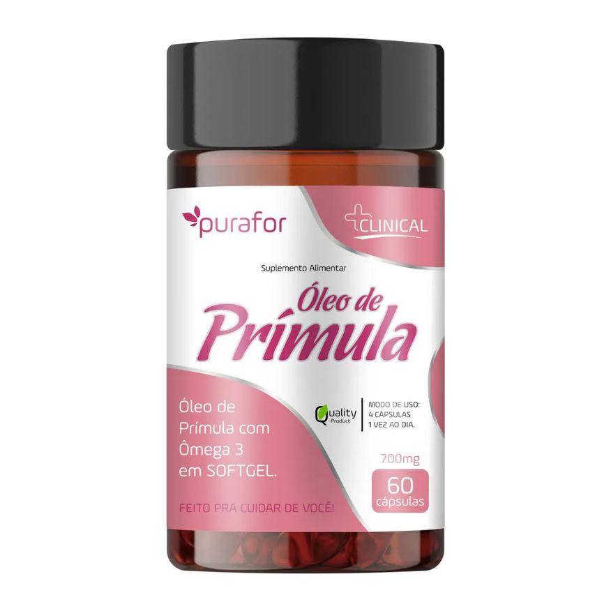 Purafor Óleo de Prímula 700mg – 2800mg por Dose | 60 cápsulas – Equilíbrio Hormonal e Bem - Estar Feminino