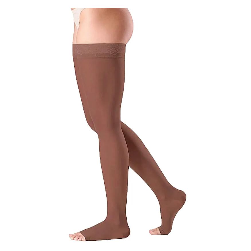Sigvaris Meia 7/8 Select Comfort Premium 20-30mmhg Aberta Chocolate P2