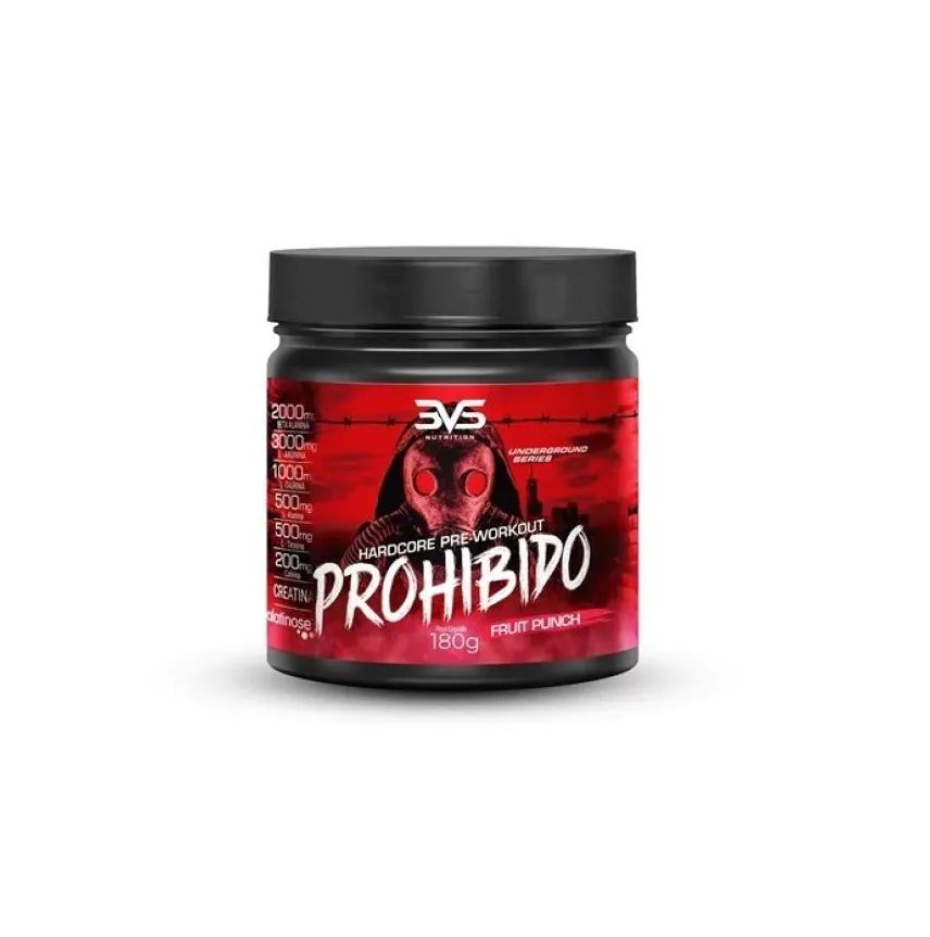 3Vs Prohibido Hardcore Pre Workout (180g) - Sabor: Fruit Punch
