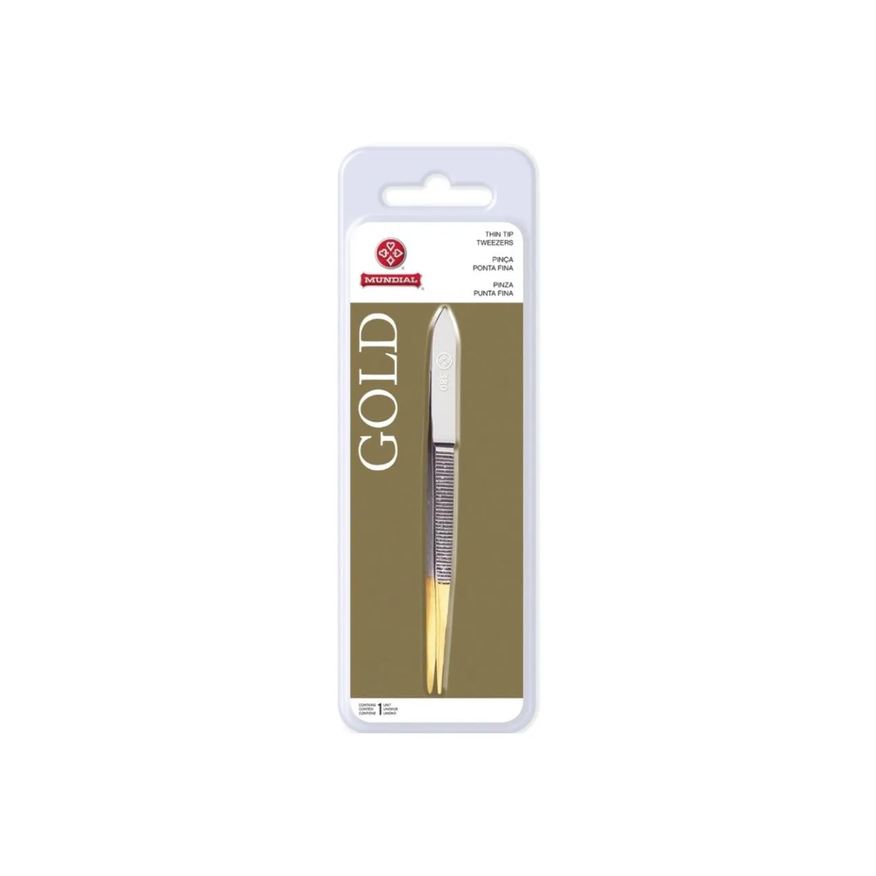 para Pinça Sobrancelhas Ponta Extra Fina 380P Gold Mundial