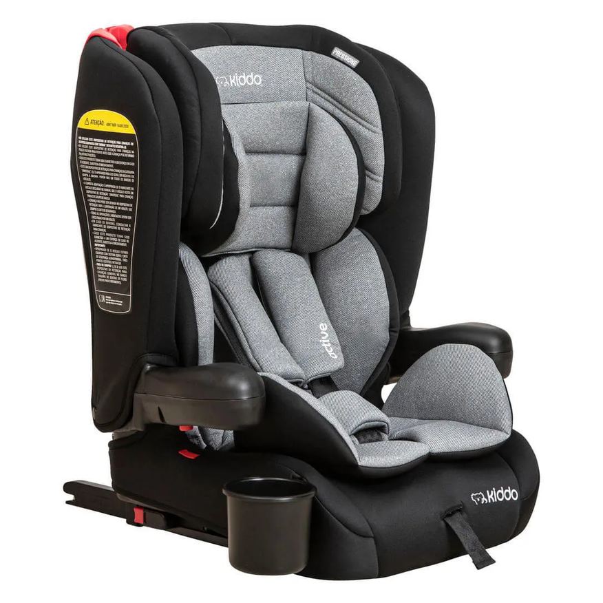 Kiddo Cadeirinha de Carro Active com Isofix Cinza e Preto