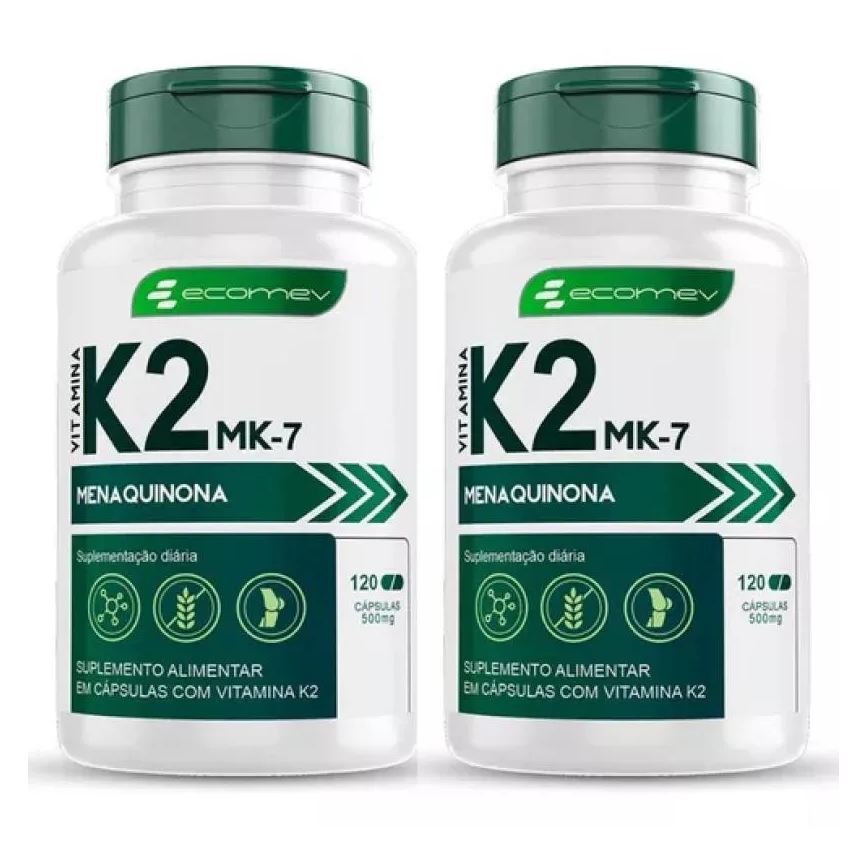 Ecomev 2x Vitamina K2 Mk7 Menaquinona 149mcg 120 cápsulas