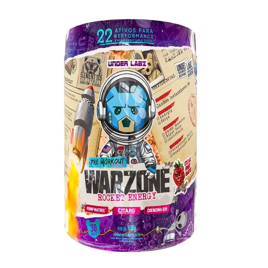 Under Labz Pré Treino Warzone Rocket Energy Fruit Batle 450g