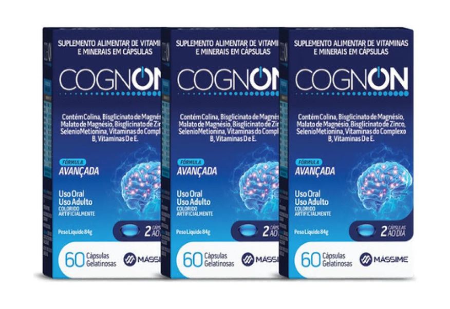 Massime 3x Cognon 60 comprimidos - Vitamina P/ Concentração e Memória