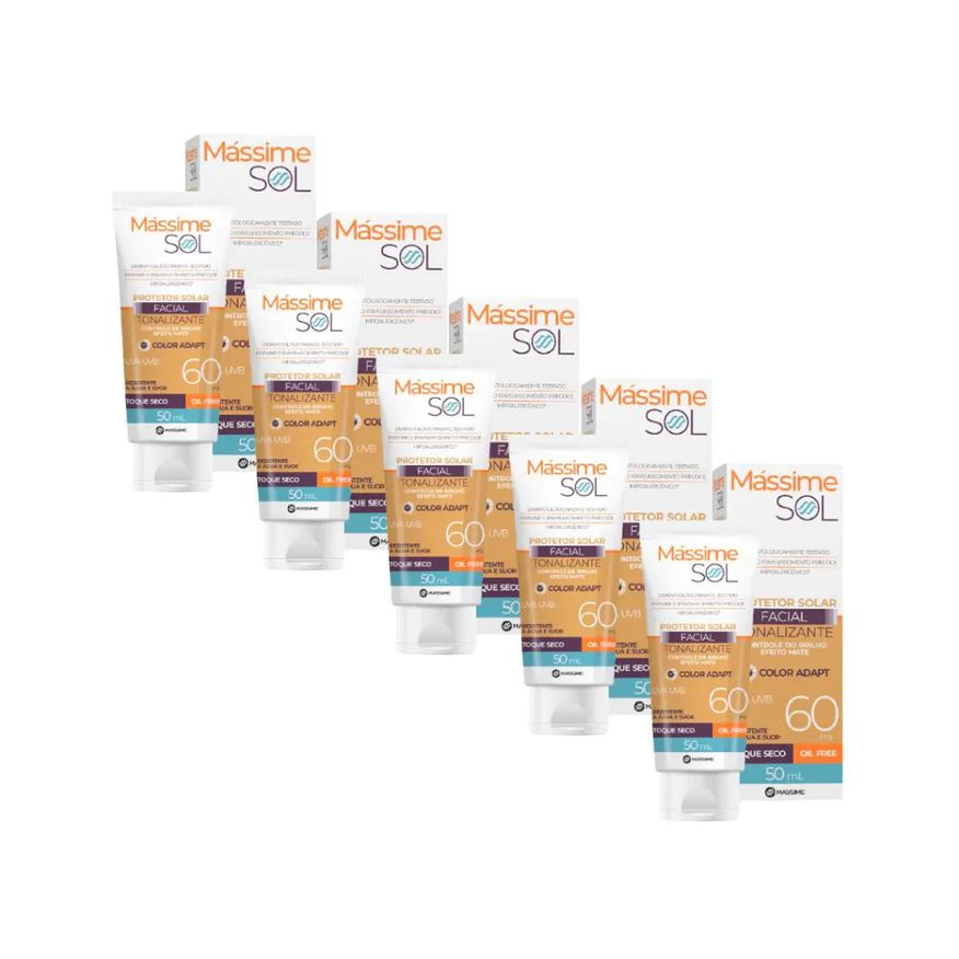 Massime 5x Protetor Solar Facial Fps 60 Tonalizante Oil Free