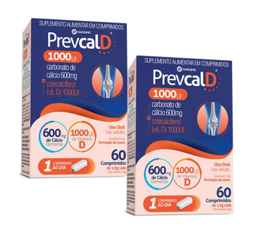 Massime Kit 2x Prevcal D 1000ui Vitamina D + Calcio 600mg - 60ccomprimidos