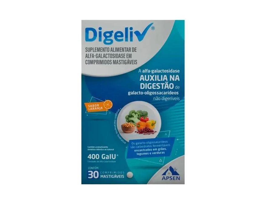 Apsen Suplemento Digeliv 400 Gaiu Sabor Laranja 30 Cpr