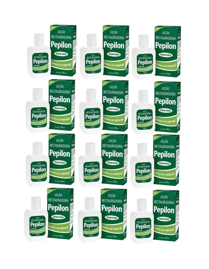 Pepilon Kit 12 Loção Restauradora Tradicional 180ml Tom Natural