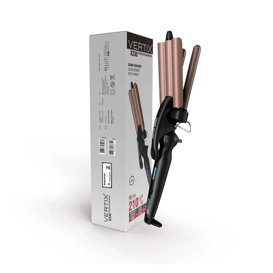 Vertix Modelador de Cachos 330X 16MM Triple Wave Bivolt