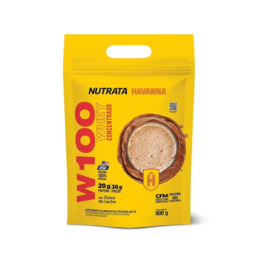 Nutrata Whey Concentrado W100 (refil) - Sabor Doce de Leite Havanna 900g