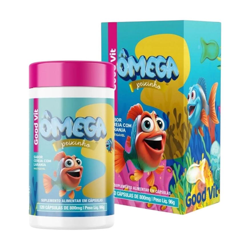 Good Vit Ômega Peixinho 120 Cápsulas com Dha e Epa Fonte de Ômega 3