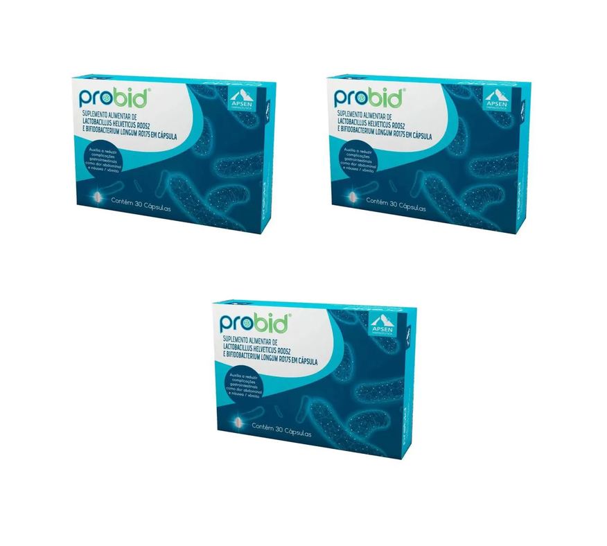 Apsen Kit 3 Suplemento Probid Lactobacillus 30cps