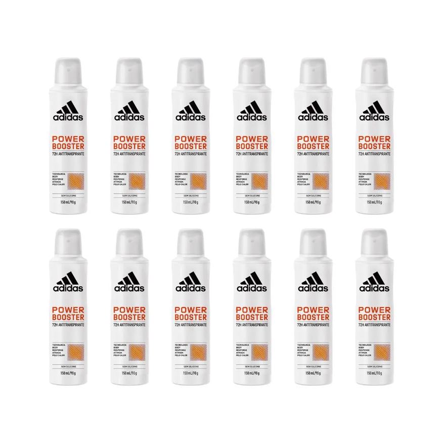 Adidas Desodorante Aero 150ml Fem Power Booster - Kit C / 12un