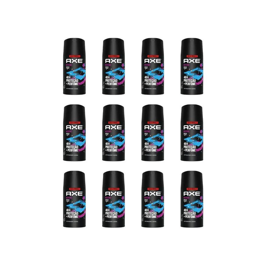 Axe Desodorante Aerossol 150ml Marine - Kit com 12 unidades