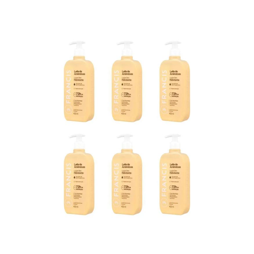 Francis Hidratante Corporal 400ml Leite Amendoas Bege - 6 unidades