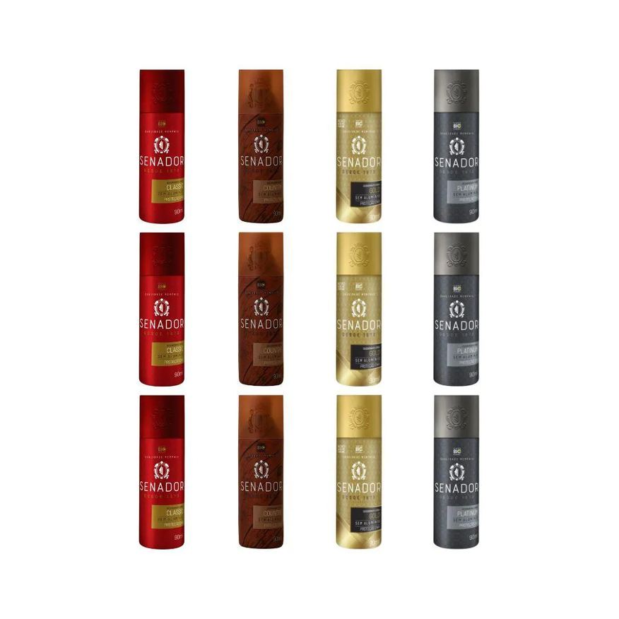 Senador Kit 12 Desodorante Classic+country+gold+platinum