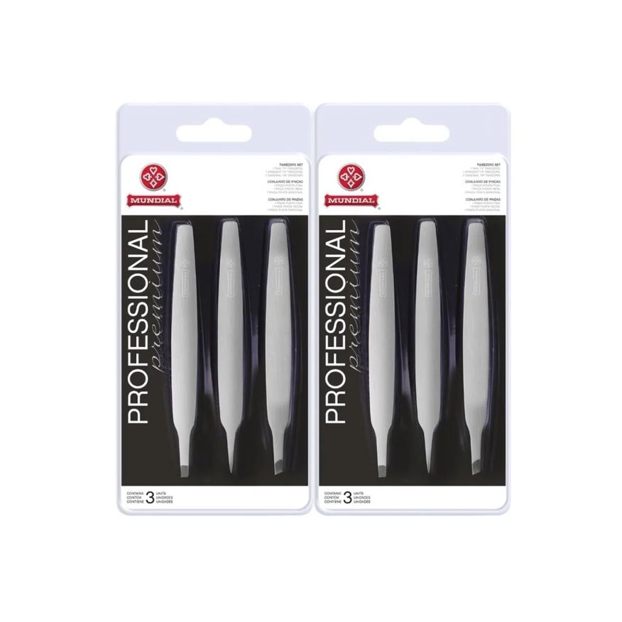Kit 6 Pinças de Sobrancelha Bc-394 Profissional Aço Mundial