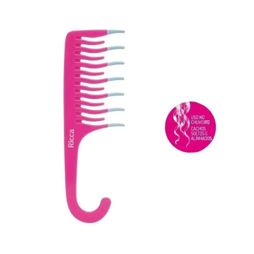 Ricca Pente Shower Cachos Pink Ref 581