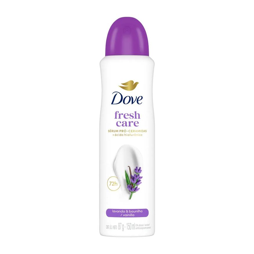 Dove Desodorante Antitranspirante Aerossol Fresh Care Lavanda & Baunilha 72h 150ml