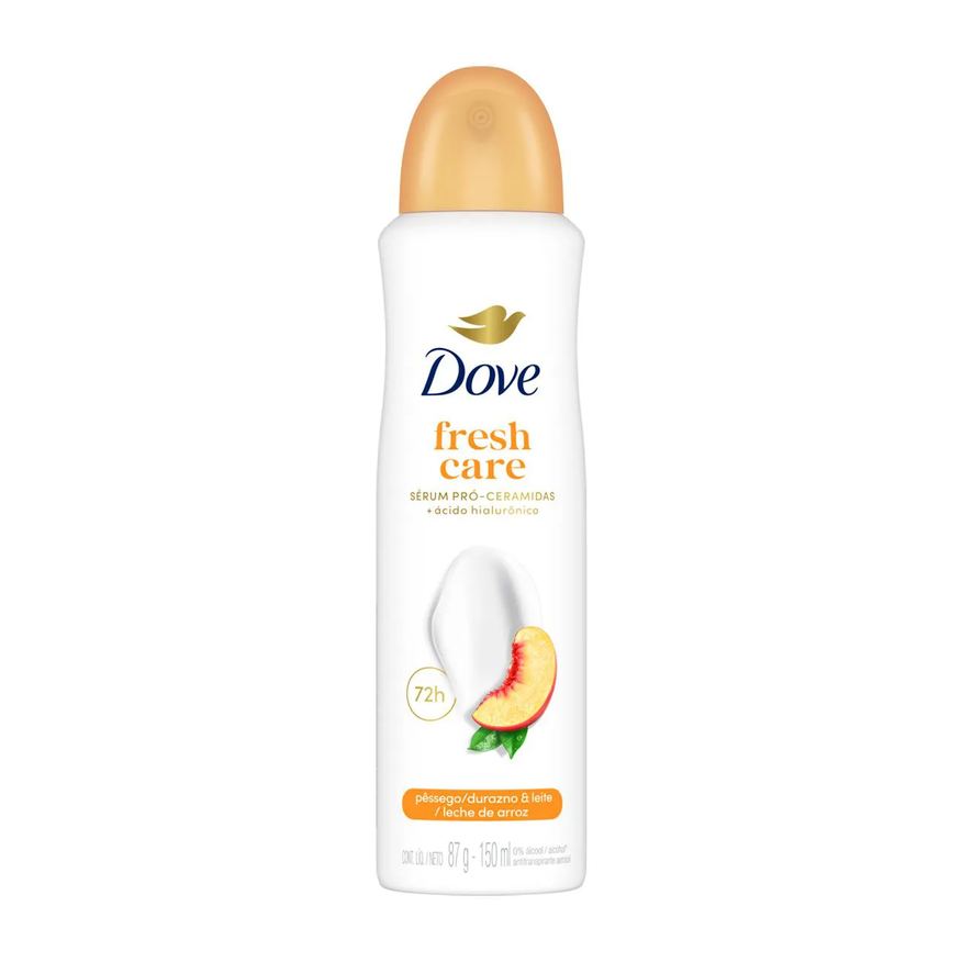 Dove Desodorante Antitranspirante Aerossol Fresh Care Pêssego & Leite de Arroz 72h 150ml